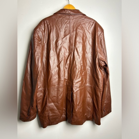 Hind Leather 100% Genuine Leather Brown Vtg 90s y2K Sz L retro boho motorcycle - Picture 3 of 14